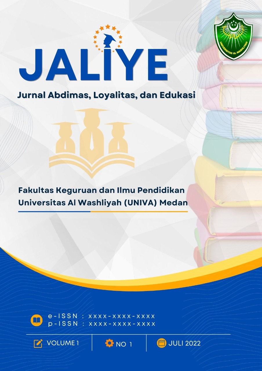 					View Vol. 1 No. 1 (2022): JALIYE: Jurnal Abdimas, Loyalitas, dan Edukasi
				