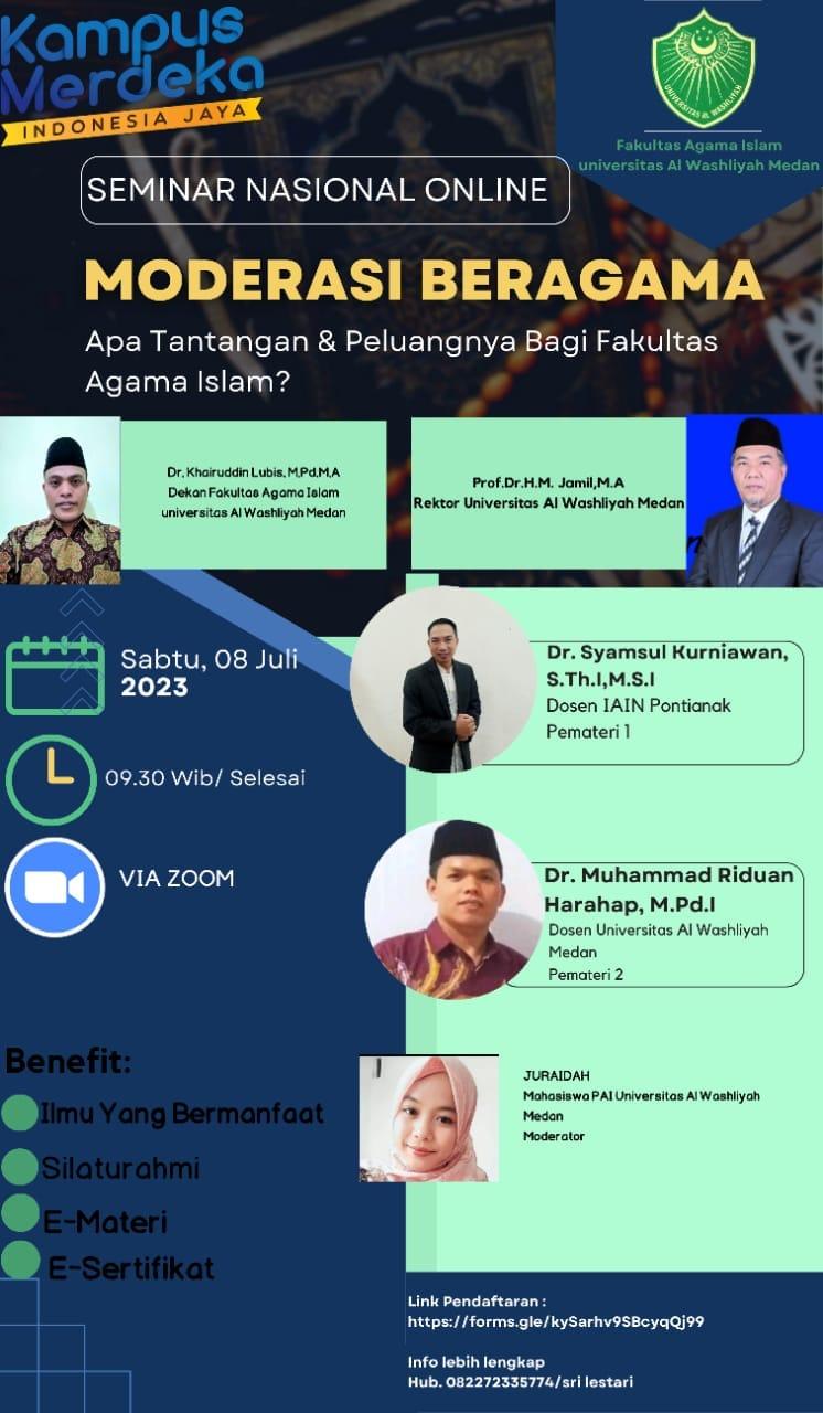 SEMINAR NASIONAL UNIVA MEDAN DAN IAIN PONTIANAK: PELUANG DAN TANTANGAN MODERASI BERAGAMA DI FAKULTAS AGAMA ISLA