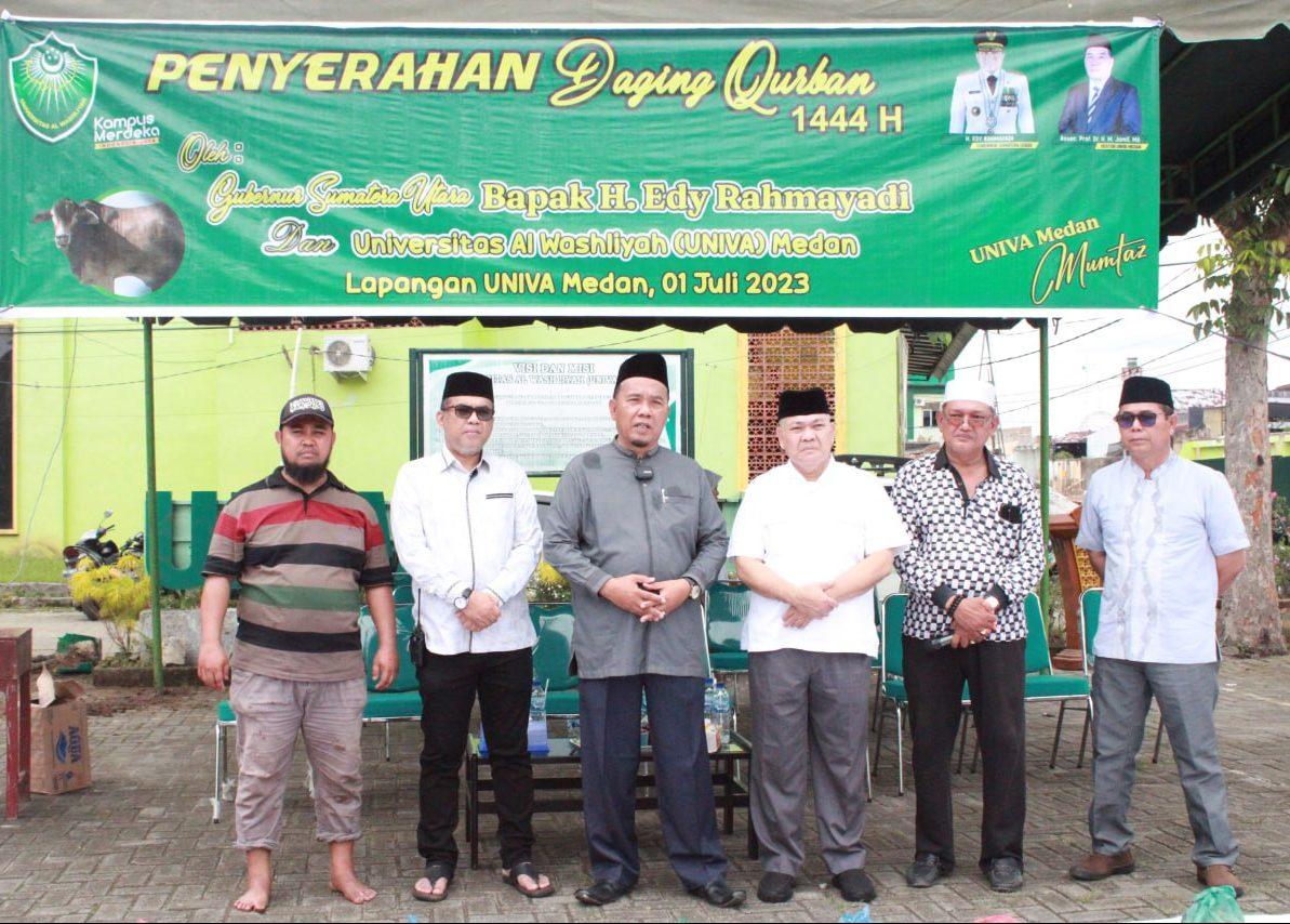 Penyerahan Daging Qurban Idul Adha 2023 di UNIVA Medan dan TInjauan Pembangunan gedung UNIVA Medan