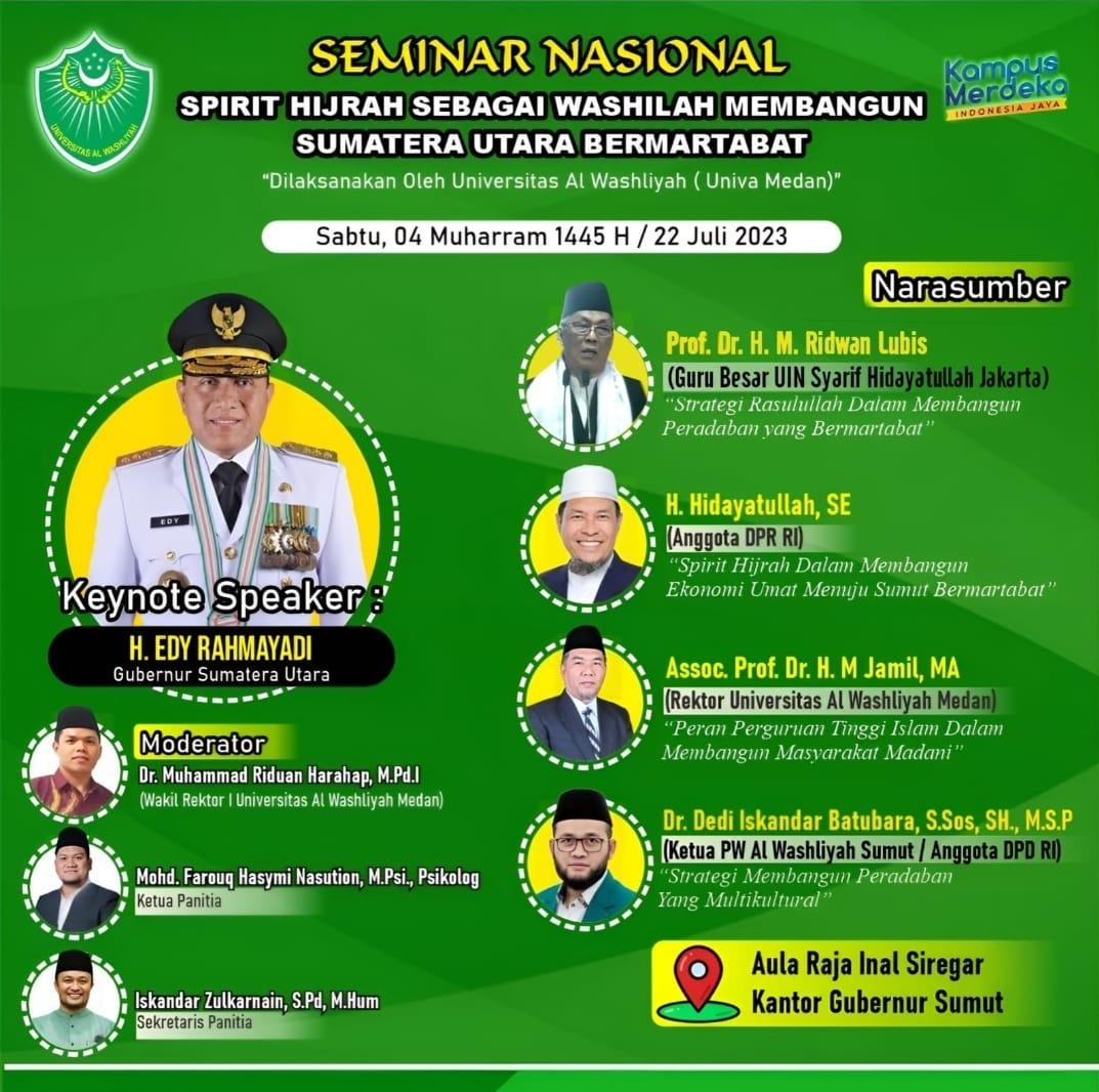 Acara Seminar Nasional Spirit Hijrah: Menuju Sumatera Utara Bermartabat